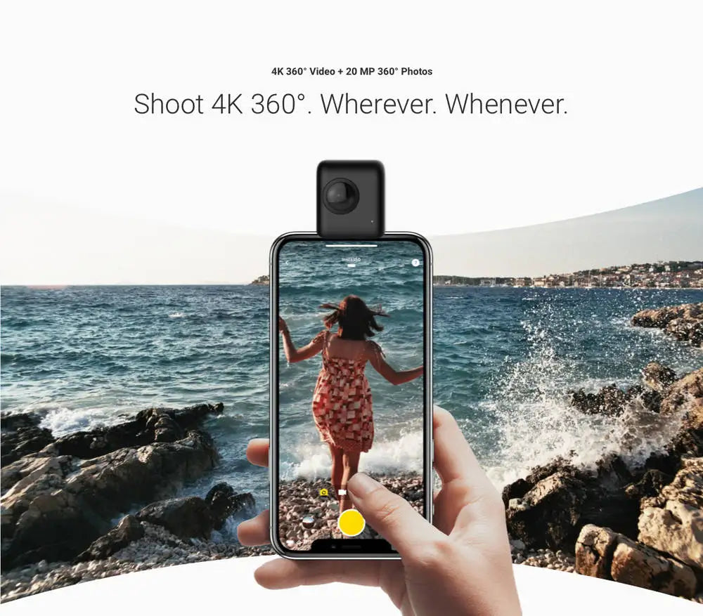 Drop Shipping New 2021 Insta360 Nano S 4K 360 VR Video Panoramic Camera 20MP Photos for iphone X XS XR for iPhone 7 8 6 Series