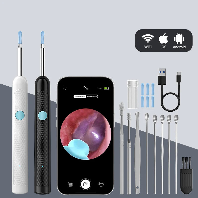 4.2MM Visual Ear Scope 1080P HD Otoscope Endoscope Ear Picker Camera for iPhone/Android Ear Wax Removal Kit for Ear Cleaning