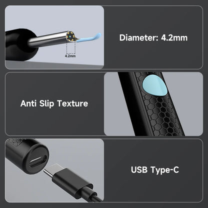 4.2MM Visual Ear Scope 1080P HD Otoscope Endoscope Ear Picker Camera for iPhone/Android Ear Wax Removal Kit for Ear Cleaning